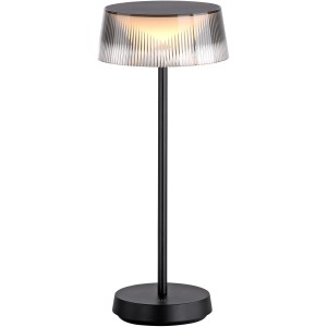 Schwarze Just Light Dora Tischleuchte, akkubetrieben, für den Außenbereich.