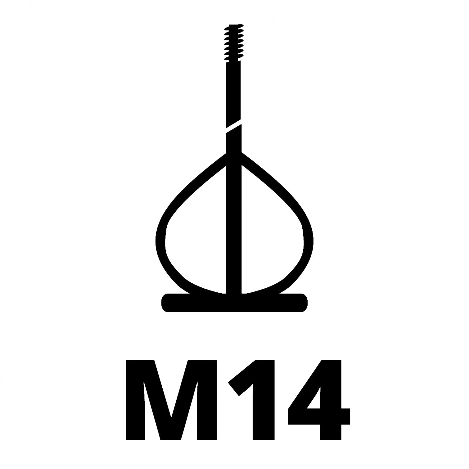 Symbol für M14 Gewindeaufnahme am Einhell Akku-Mörtelrührer.