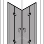 Hüppe 4-Eck-Schwingfalttür Design Pure, 70x190 cm, Silber Matt, teilgerahmte Duschtür mit zwei Glasflügeln.