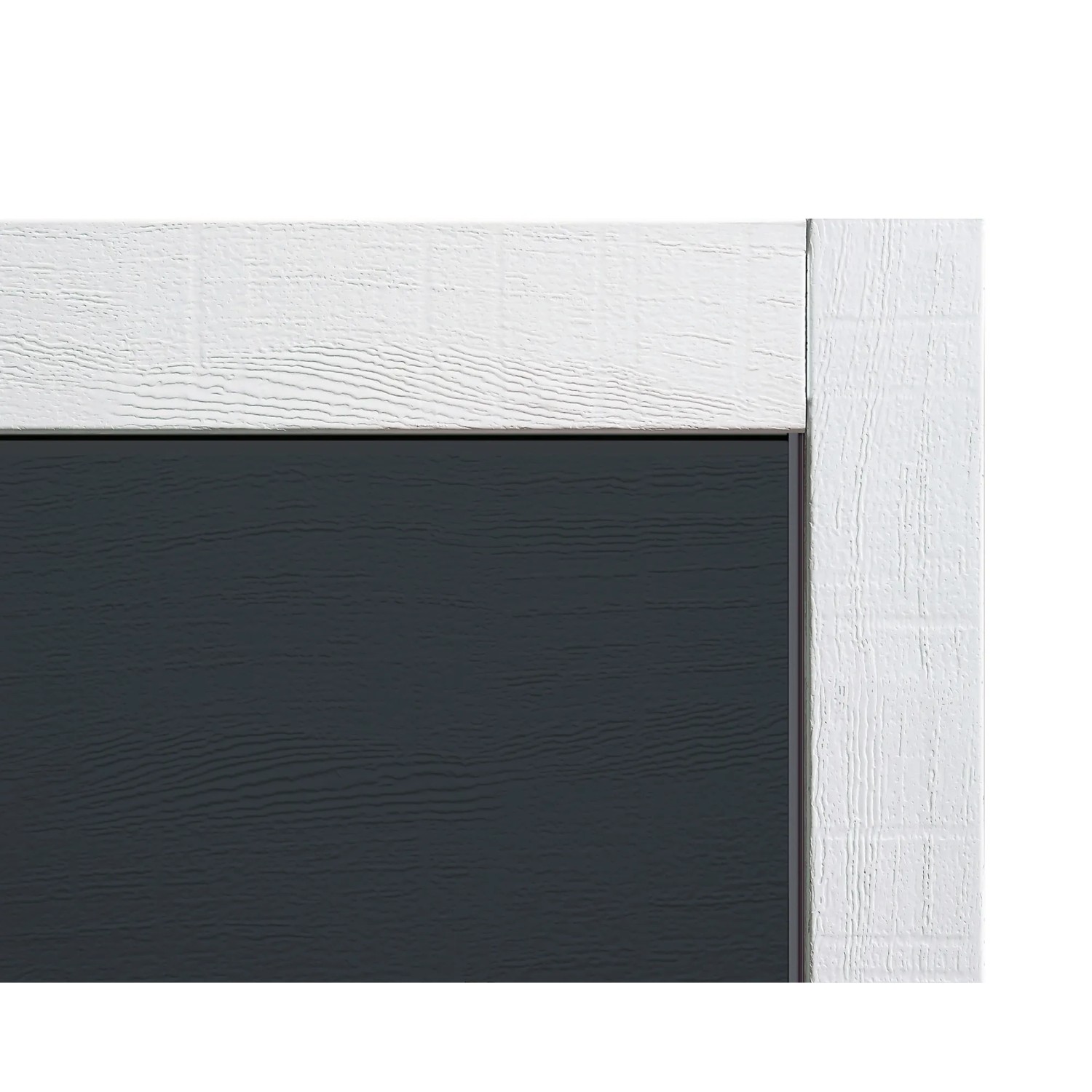 Detailansicht: EcoStar Garagen-Sektionaltor, 2500x2000 mm, Anthrazitgrau mit Holzstruktur.