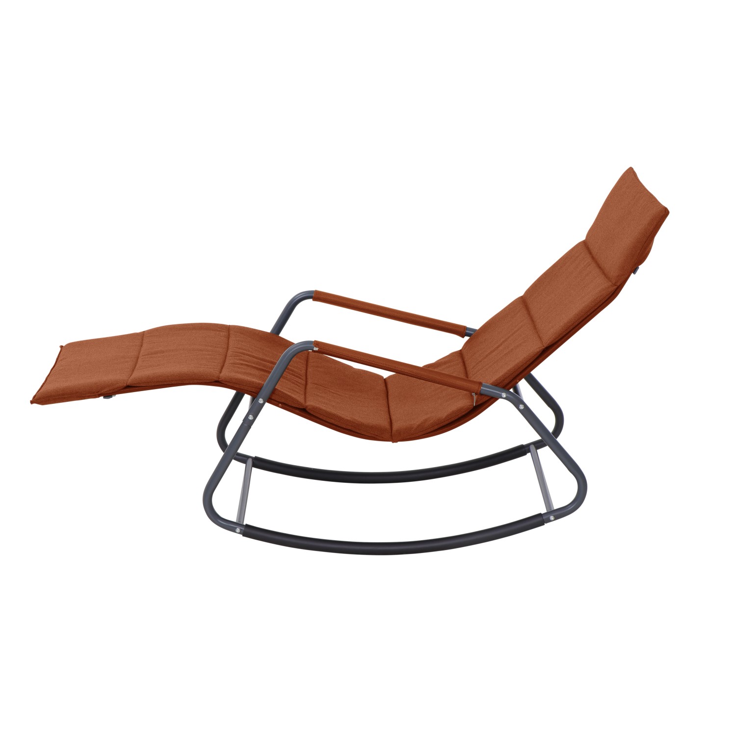 Rote Siena Garden Schaukelliege Aliano mit Stahlgestell und Ranotex-Gewebe für entspannten Liegekomfort.