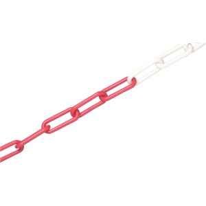 Rot-weiße LUX Kunststoffkette Classic als Meterware zum Absperren.