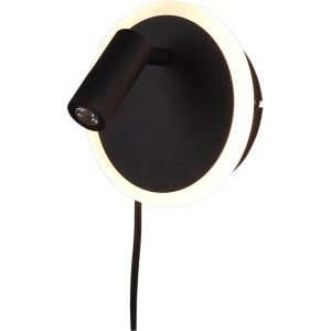 Schwarze, dimmbare Trio LED-Wandleuchte Jordan aus Metall mit zwei Lichtquellen.