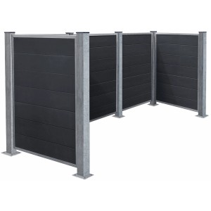 Plus Holz Mülltonnenverkleidung WPC Futura 302 cm x 108 cm x 133 cm f. Fundament