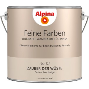 Alpina Feine Farben No. 7 Zauber der Wüste Sandbeige, edelmatt, 2,5 l. Bunte Wandfarbe für Innen.