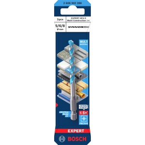 Bosch Bohrer-Set Expert Hex-9, 3-teilig, für präzise Bohrungen in verschiedenen Materialien.