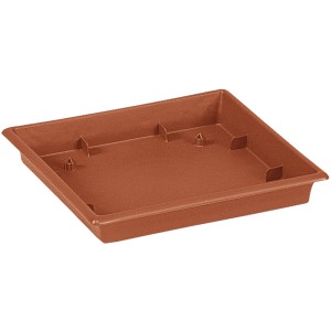 Quadratischer, brauner Untersetzer Terra Grande, 25 cm, aus robustem Kunststoff.