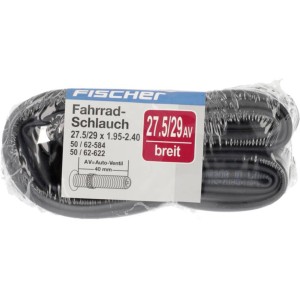 Fischer Fahrradschlauch breit, 69,85/73,66 cm (27,5/29 Zoll) mit Autoventil.