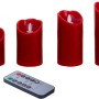 Näve LED-Kerzen 4er-Set mit Fernbedienung, rote Deko-Kerzen mit Flammeneffekt.