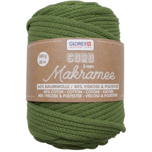 Glorex Makramee Cord 5 mm 500 g Gewebt Oliv