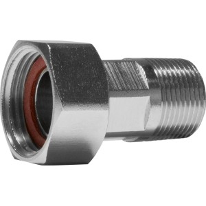 Wasserzählerverschraubung 30,3 mm x 26,4 mm, verchromt, für Wasserzähler-Zubehör.