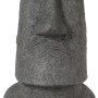 Graue Gartenfigur Moai Büste, 96 cm hoch, aus Ficonstone, für Garten und Innenbereich.