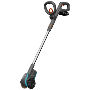 Gardena Akku-Fugenbürste EasyWeed 1800/18V mit Akku und Ladegerät für die Unkrautentfernung.