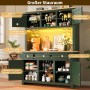 okwish Hochschrank mit LED Lichtsystem Rattan Kippsicherung Küche 120x40x180cm Grün_8