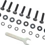 Montage-Set für Gartentische: Schrauben, Unterlegscheiben und Schraubenschlüssel, 25-teilig.