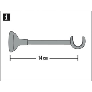 Gardinia Träger Europa, offen, kurz, silber-antik, 14 cm, für Gardinenstangen Ø 19 mm.