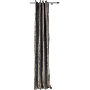 Mydeco Schlaufenschal Stream Taupe, 300x135 cm, blickdichter Fenstervorhang mit Streifenmuster.