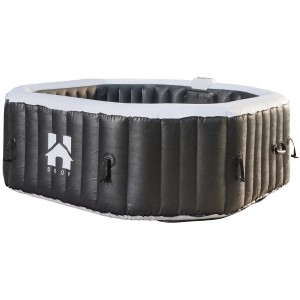 Home Deluxe Whirlpool Drop, Ø 185 cm, schwarz/weiß, aufblasbarer Outdoor-Whirlpool für bis zu 6 Personen.