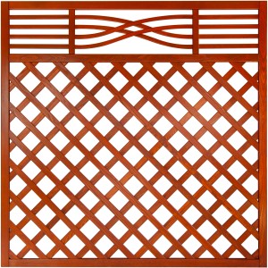 Zaunelement Malaga mit Gitter 180 cm x 180 cm Teak