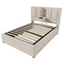okwish Polsterbett 90x200cm mit Becherhalter Kinderzimmer Beige ohne Matratze