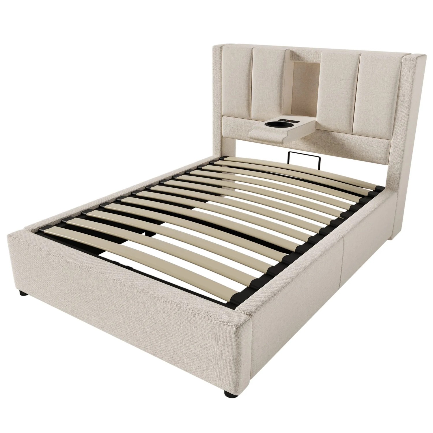 okwish Polsterbett 90x200cm mit Becherhalter Kinderzimmer Beige ohne Matratze