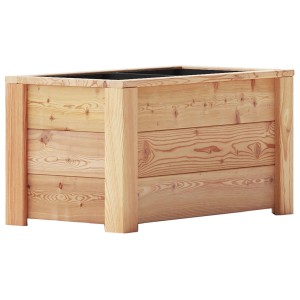 Rechteckiger Pflanzkasten Siena aus unbehandeltem Lärchenholz, 32x60x32 cm, mit Kunststoffeinsatz.