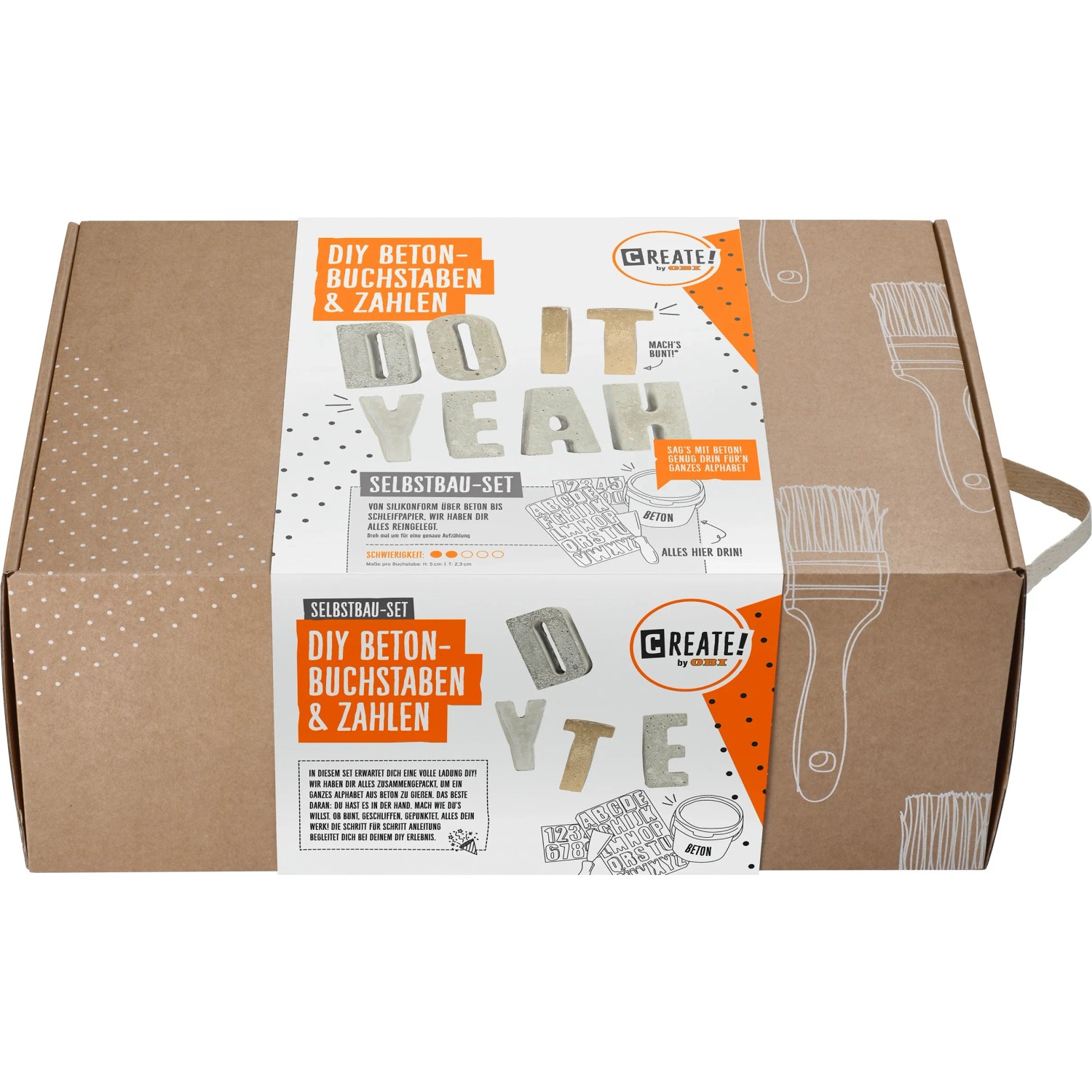 CREATE! by OBI DIY Betonbuchstaben & Zahlen Set zum Selbermachen. Kreatives Bastelset.
