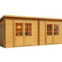 Alpholz Gartenhaus Maria Twin mit Pultdach, 601x275 cm, 40 mm Wandstärke, aus Pinie.
