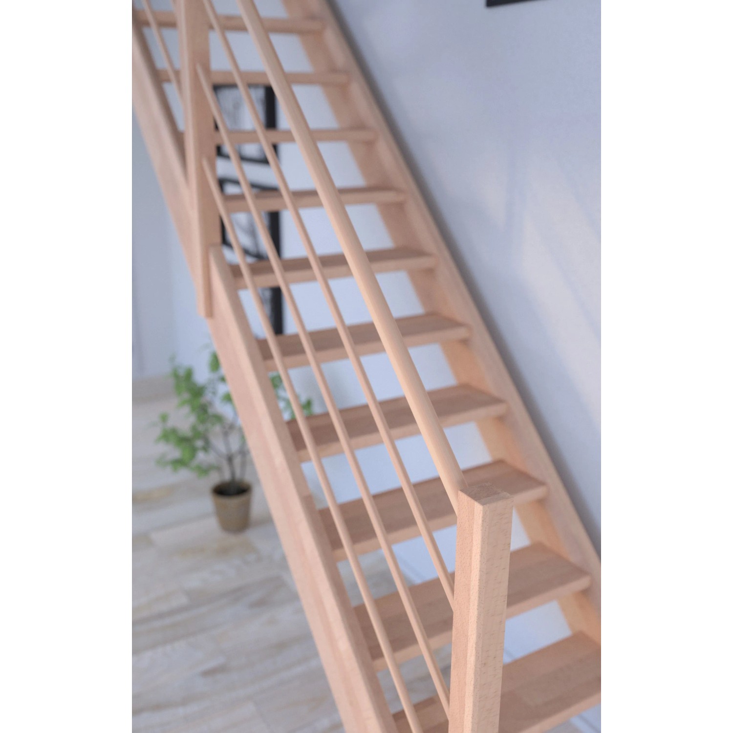 Treppe Mykonos Pro Buche Gerade 80 cm Holz-Design-Geländer R FSC®_4