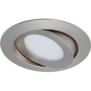 Schwenkbarer LED-Einbaustrahler, Nickel matt, 10,6 cm Durchmesser. Ideal für Wohnräume.