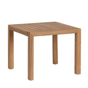 Quadratischer Couchtisch Danubio aus Akazienholz in Nature Brown für den Garten.