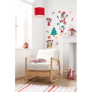 Wandtattoo: Komar Deko-Sticker Mickey Christmas Presents im Kinderzimmer.