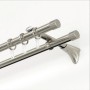 Gardinia Endstücke Chicago, Edelstahloptik, 2er-Pack für 20 mm Stangen. Zubehör für Stilgarnituren.