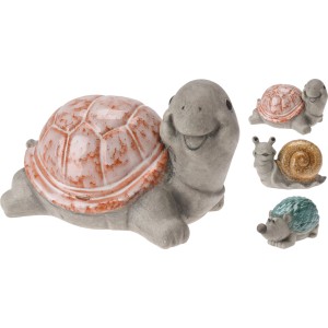 Deko-Tierfiguren aus Porzellan, 23 cm, 3-fach sortiert: Schnecke, Igel und Schildkröte für die Gartendekoration.