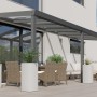 Anthrazit Terrassenüberdachung Professional 600x350 cm mit klarer Polycarbonat-Eindeckung.