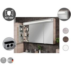 Fackelmann Spiegelschrank B.Clever Alaska Esche 60 cm mit Beleuchtung und Softclose-Türen.