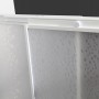 Sanotechnik Eckdusche mit Acrylglas und weißen Rahmen, Detailansicht.