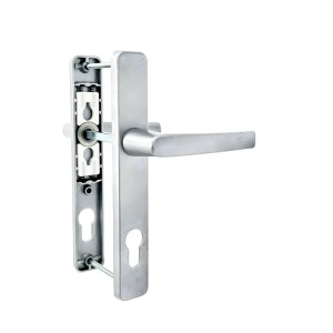 Panto Griffgarnitur Smart Line, Titansilber, 92 mm Lochabstand, Aluminium Türbeschlag.