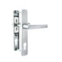 Panto Griffgarnitur Smart Line, Titansilber, 92 mm Lochabstand, Aluminium Türbeschlag.