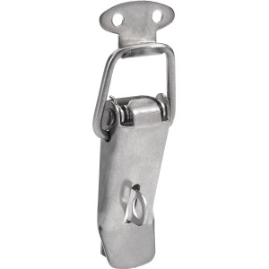 Abschließbarer Hettich Kistenverschluss aus Edelstahl, 58x17mm, für sichere Aufbewahrung.