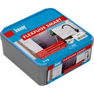 Knauf Fugenmörtel Flexfuge smart Weiß, 2 kg Eimer. Gebrauchsfertige Fugenmasse für Fliesen und Naturstein.