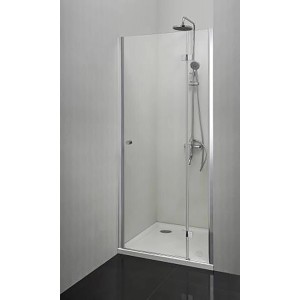 Sanotechnik Smartflex Schwingtür aus 6 mm Sicherheitsglas mit Hebesystem, rechts angeschlagen, in moderner Duschkabine.