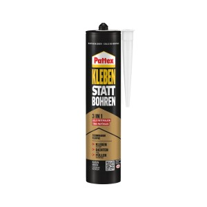 Pattex Montagekleber Kleben Statt Bohren 3 in 1 Weiß 390 g
