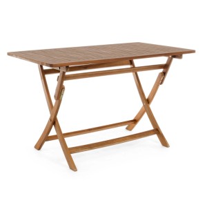 Klappbarer Gartentisch Noemi aus Akazienholz, 70x120 cm, Nature Brown.