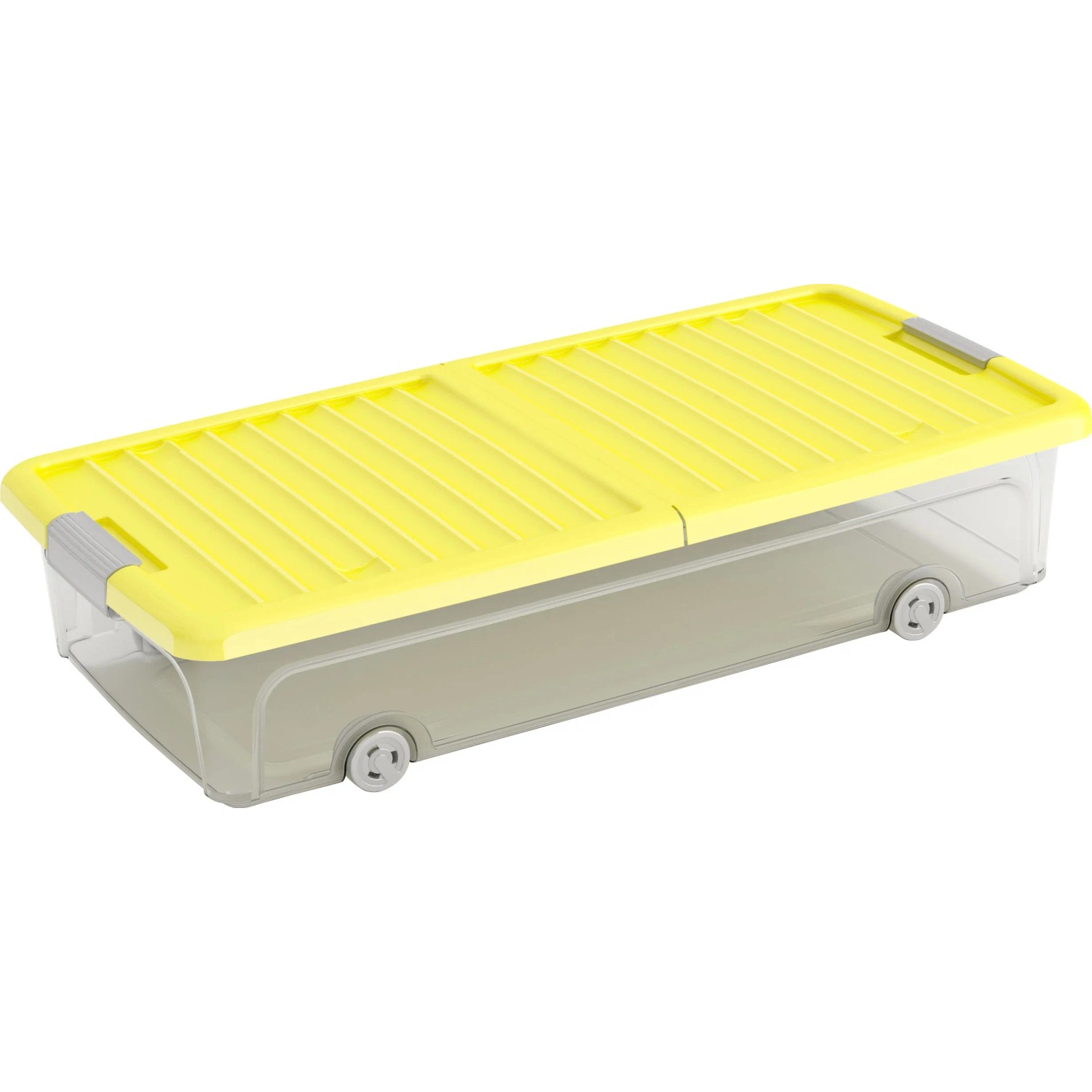 Aufbewahrungsbox W L flach mit Butterflydeckel 4 Rollen Gelb kaufen bei OBI