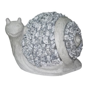 Deko-Schnecke mit rundem Haus aus Schiefer, 17 cm hoch, für die Gartendekoration.