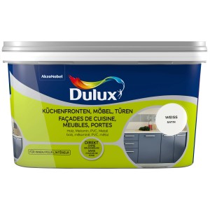 Dulux Fresh Up Lack Weiß, seidenmatter Möbellack für Küche, Möbel und Türen, 2 Liter.