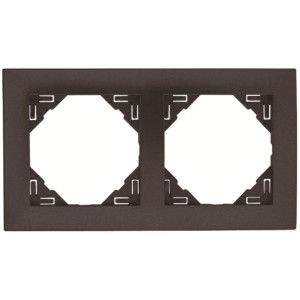 Logus Rahmen 2-fach in Grau, Abdeckrahmen aus Kunststoff für Schalter und Steckdosen.