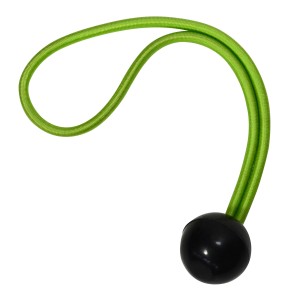Grünes, verstellbares Master Lock Gummi-Spannseil mit schwarzem Ball, 4er Set.