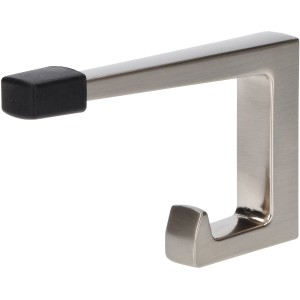 Siro Mantelhaken mit Türstopper 2422 Edelstahlfarbig Glänzend Lochabstand 32 mm